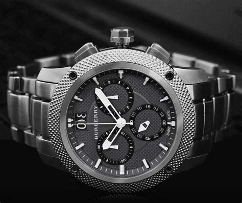 burberry chronograph bu9800|Burberry BU9800 Utilitarian Oversized Gray Mens Watch.